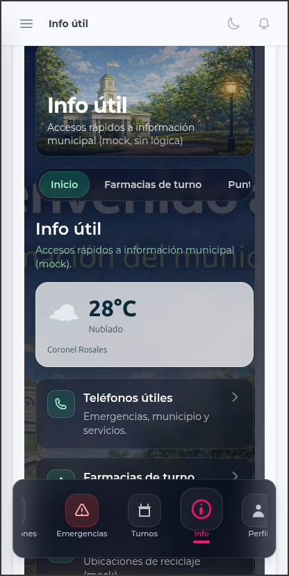 Info útil — servicios